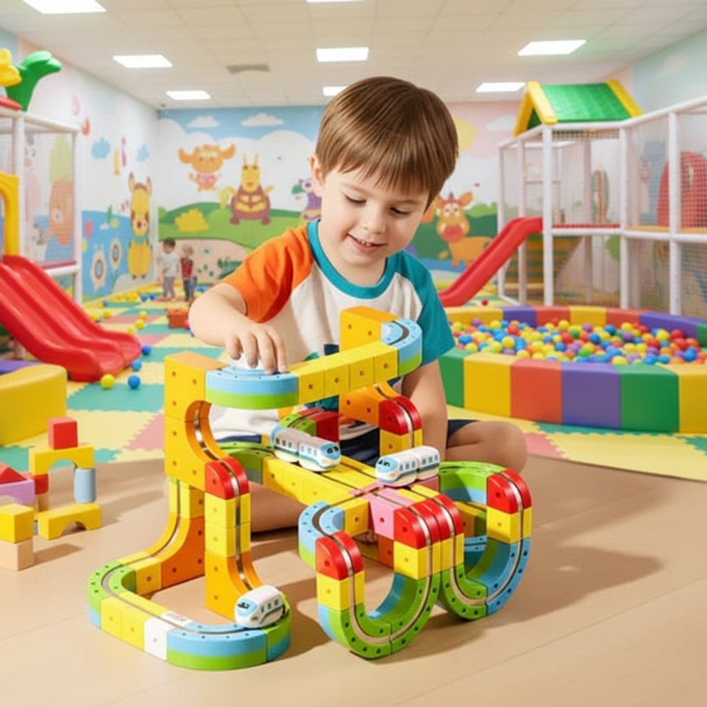 RAILBUILD – 3D Railway Construction Kit for Children with Rechargeable Locomotive