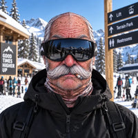Balaclava med realistisk ansigt - sjov skimaske til eventyr i koldt vejr