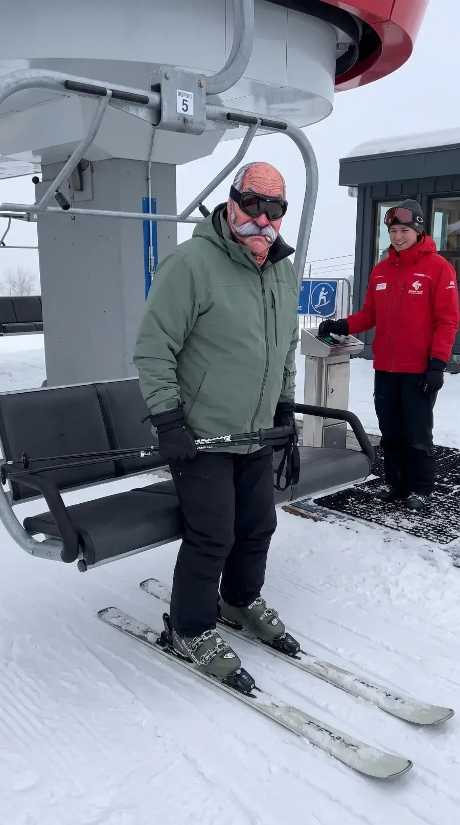 Balaclava med realistisk ansigt - sjov skimaske til eventyr i koldt vejr