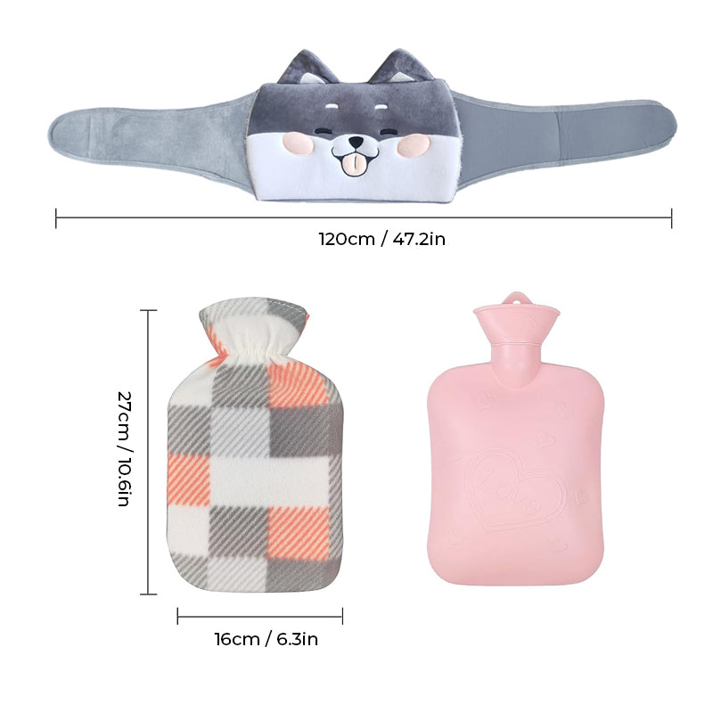 Refillable Plush Hot Water Bottle Belt