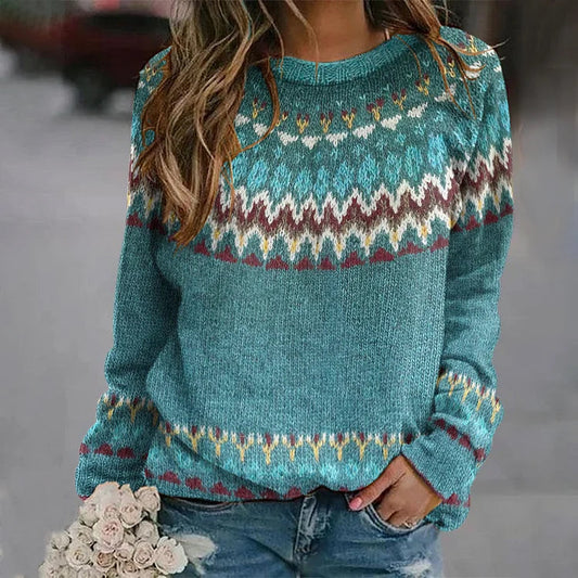 Regina | Retro Winter Jumper with Wave Pattern