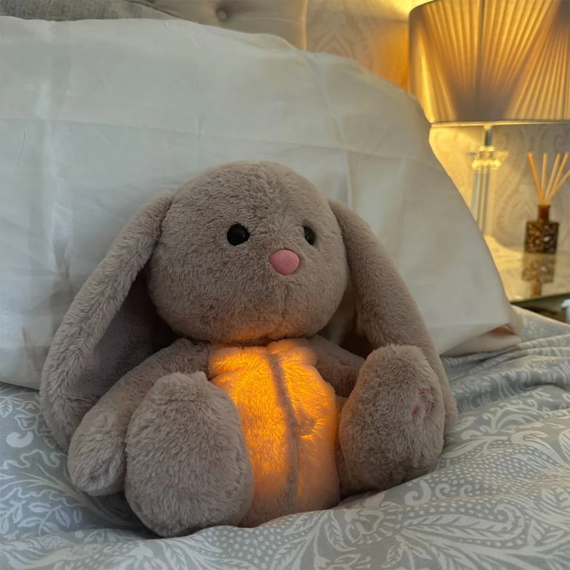 Relaxing Plush Toy with Breathing & Night Light - Soothing