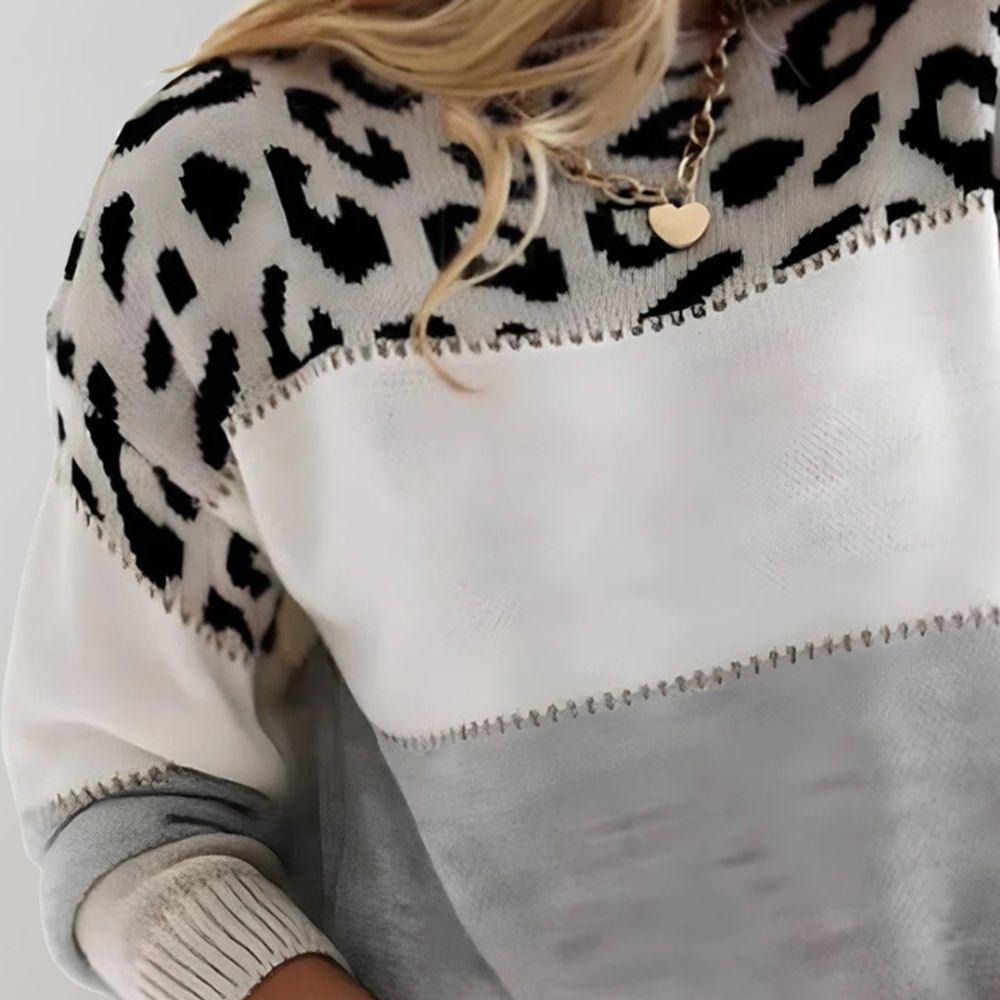 Round Neck & Leopard Print