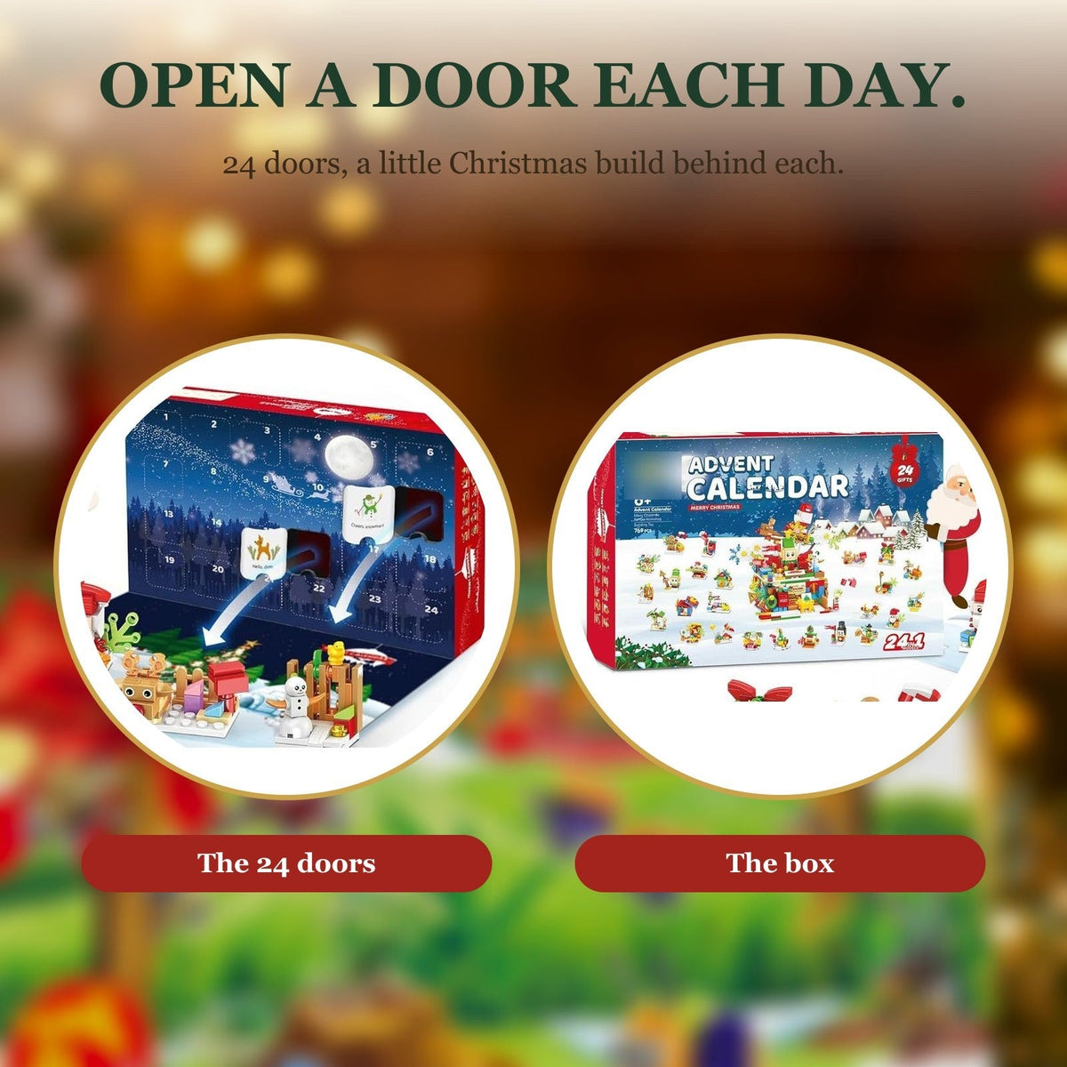 24-in-1 Santa's Workshop Advent Calendar, 769-Piece Brick Set