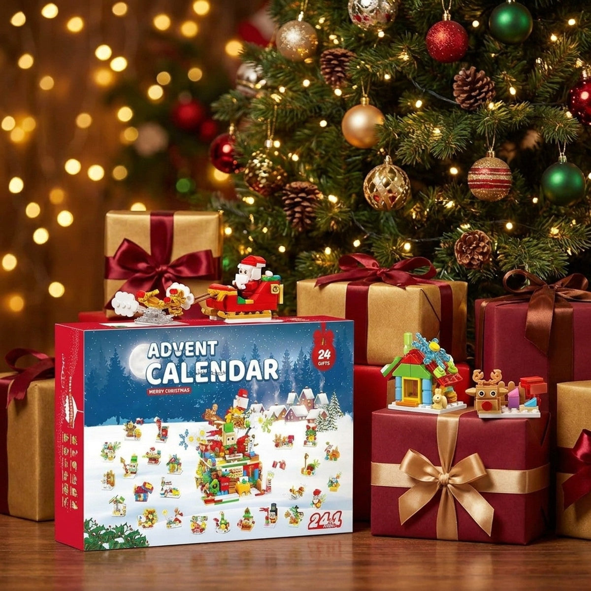 24-in-1 Santa's Workshop Advent Calendar, 769-Piece Brick Set