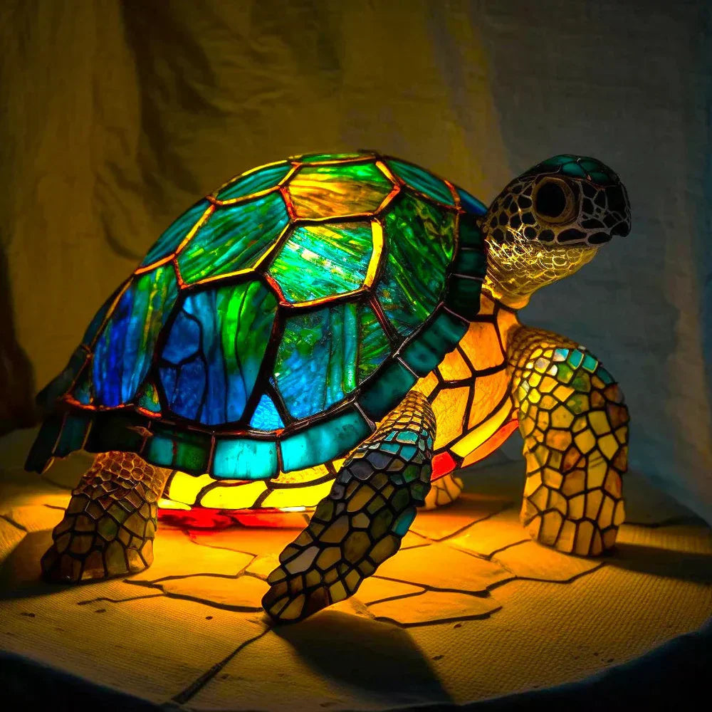 Sculptural Glass Lamp with Animal Motifs in Subtle Light