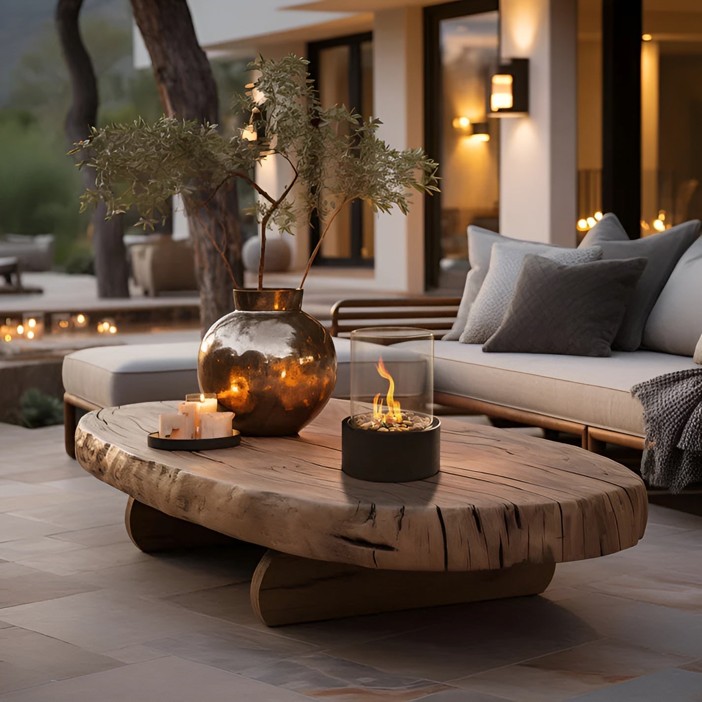 SleekFlame - Elegant black metal-based table fireplace