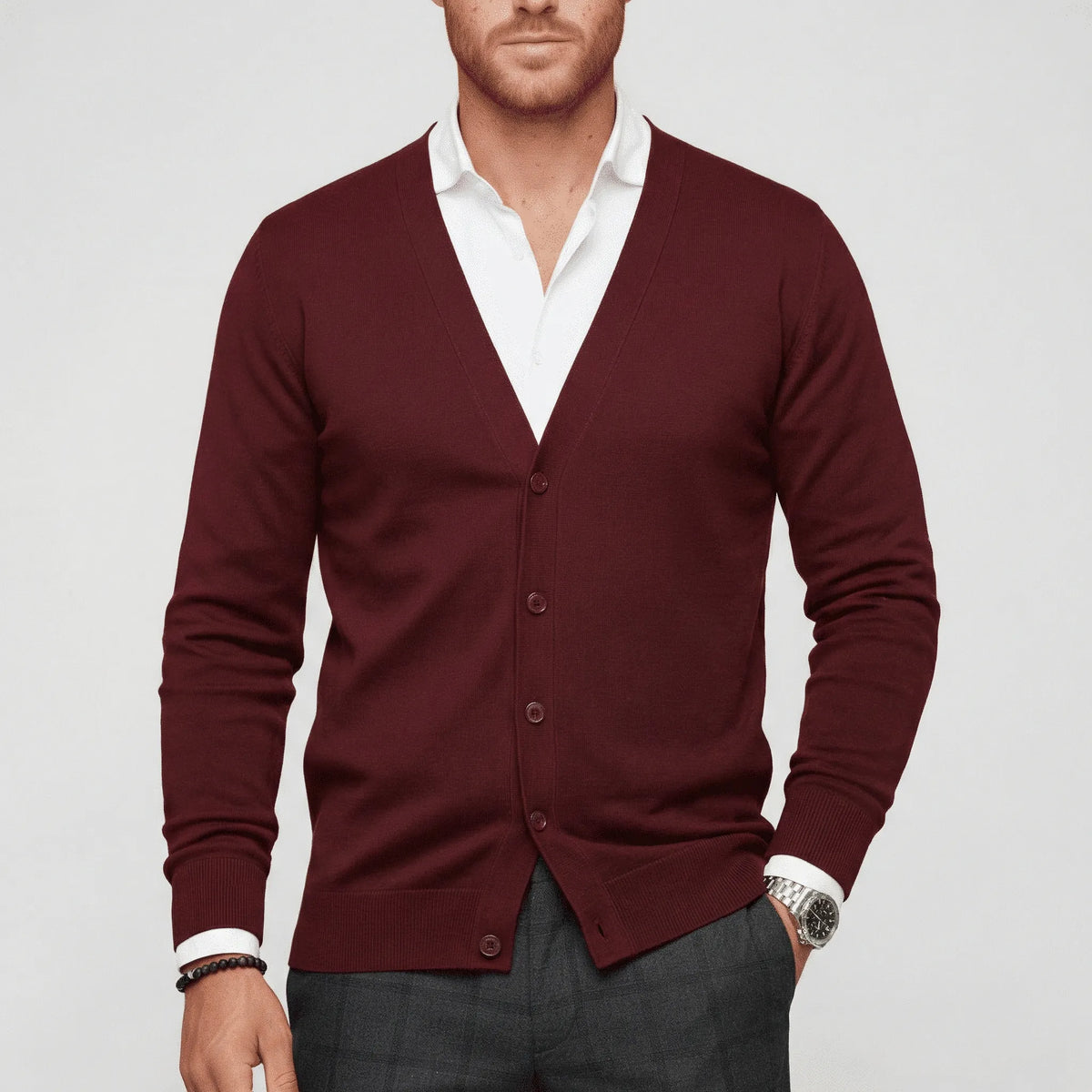 Cardigan med slim fit og lange ærmer