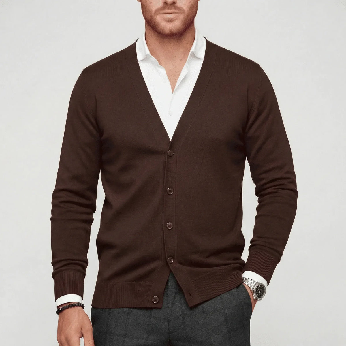 Cardigan med slim fit og lange ærmer