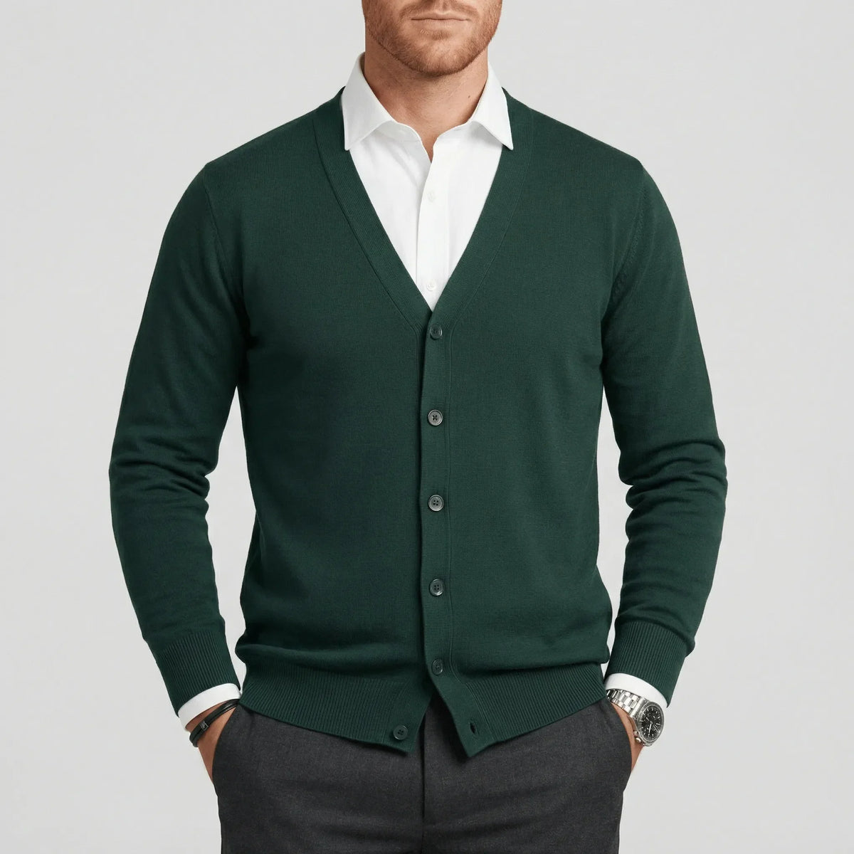 Cardigan med slim fit og lange ærmer