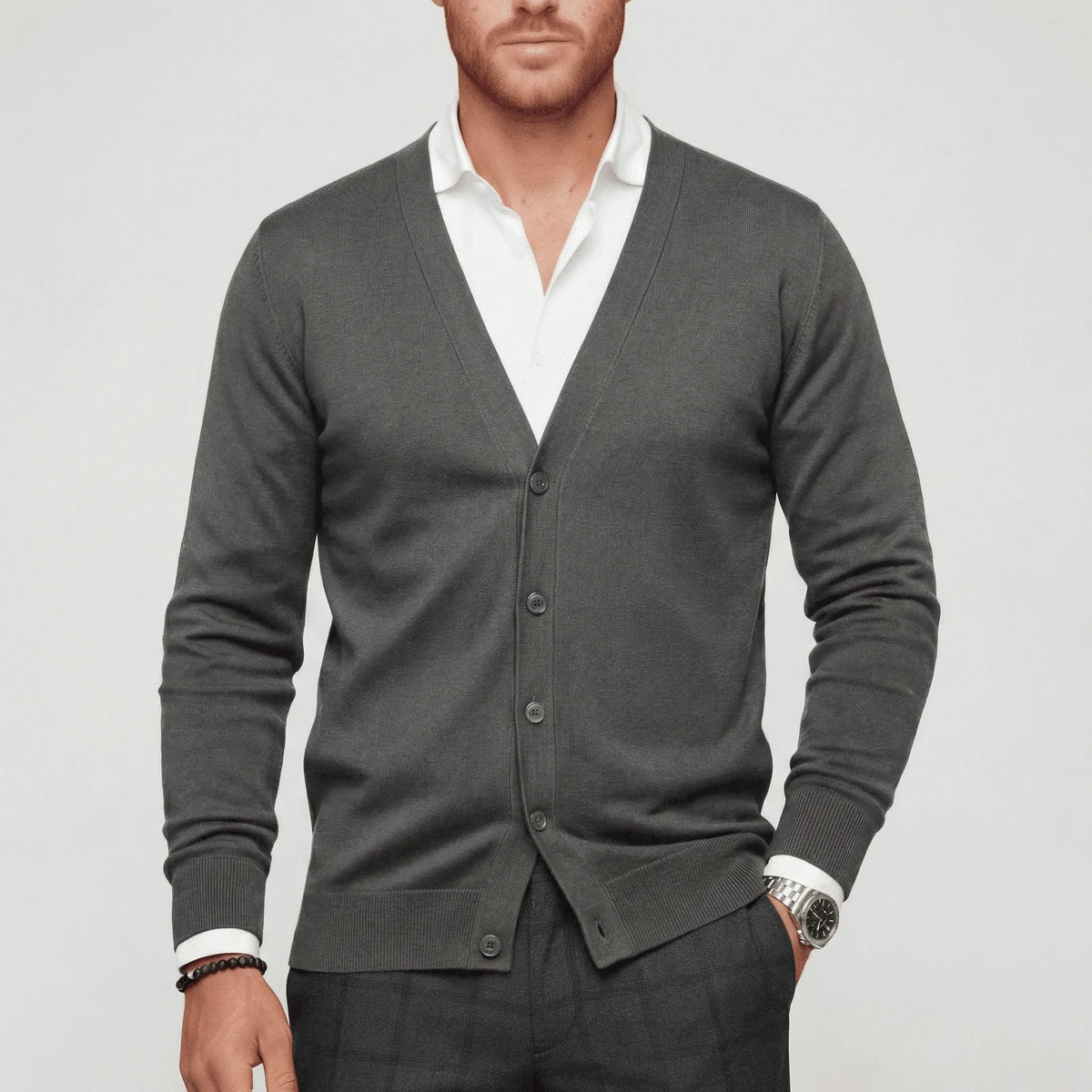 Cardigan med slim fit og lange ærmer