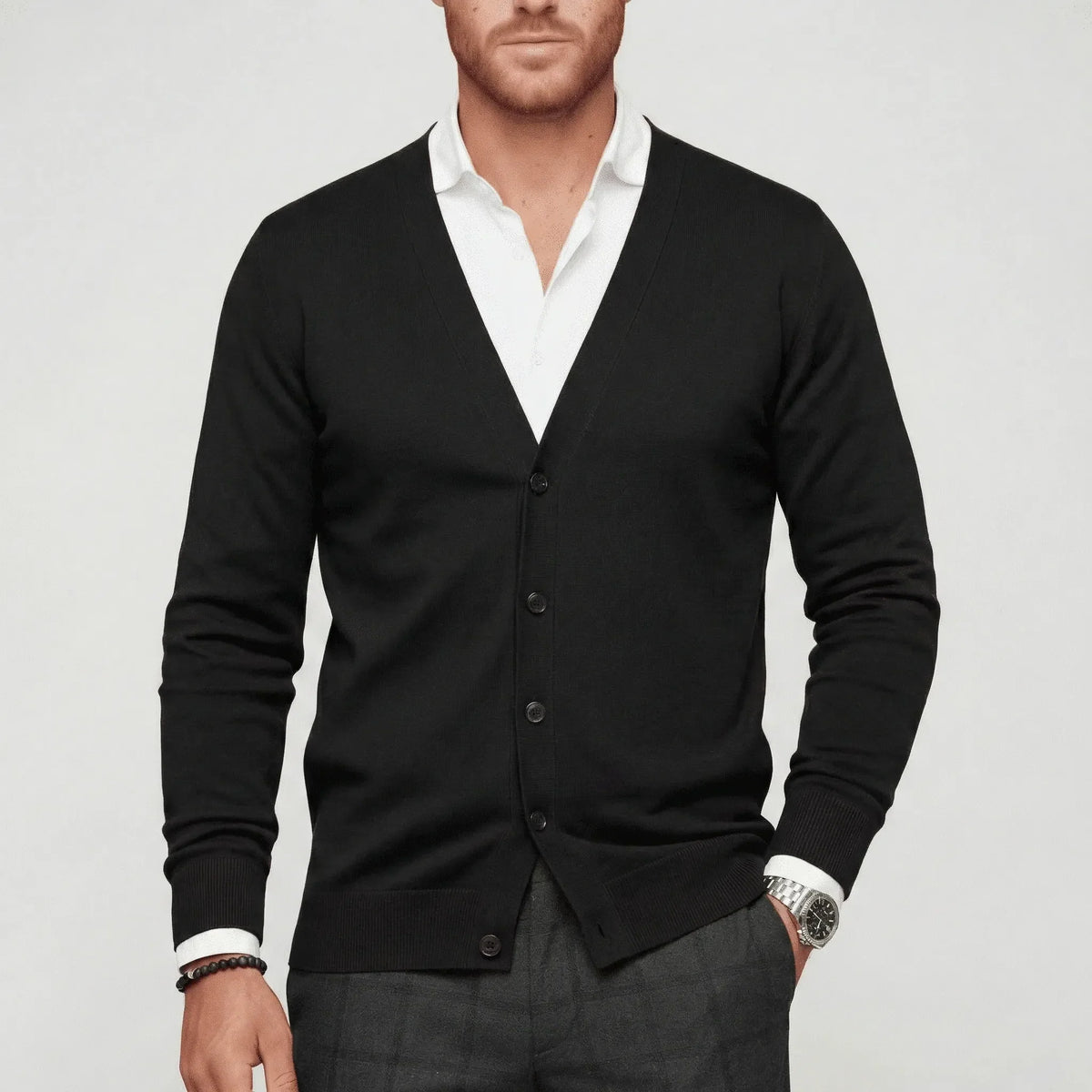 Cardigan med slim fit og lange ærmer