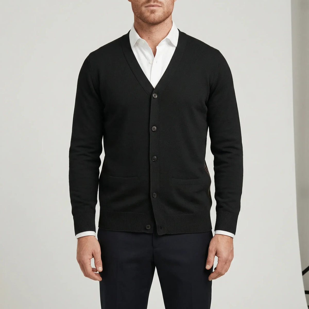 Cardigan med slim fit og lange ærmer