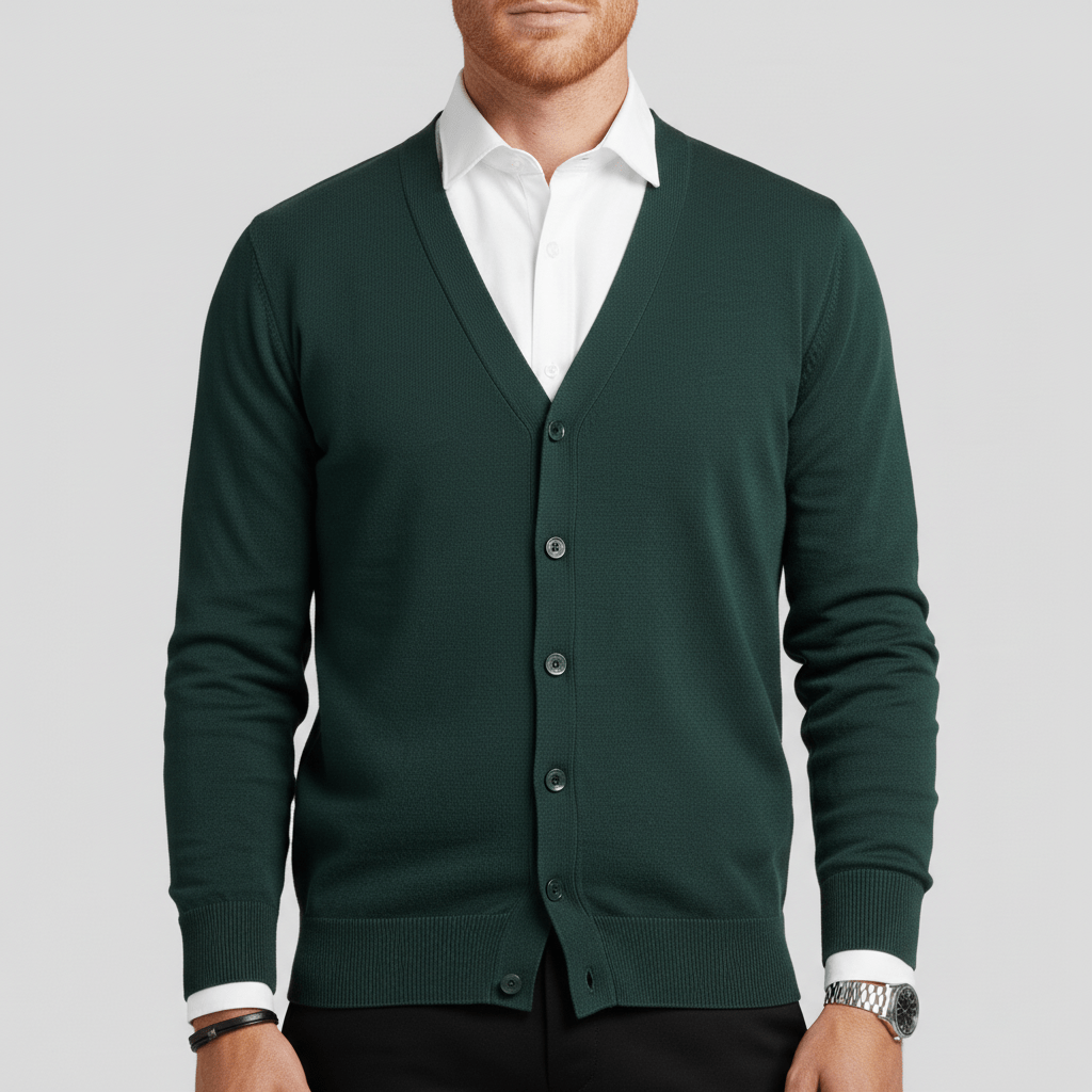 Figursyet cardigan med lange ærmer
