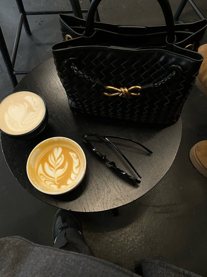 Small Woven Handbag – Compact and Elegant Braided Bag
