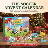 Futbalový adventný kalendár, 600 dielikov stavebnice so závesnými šnúrkami