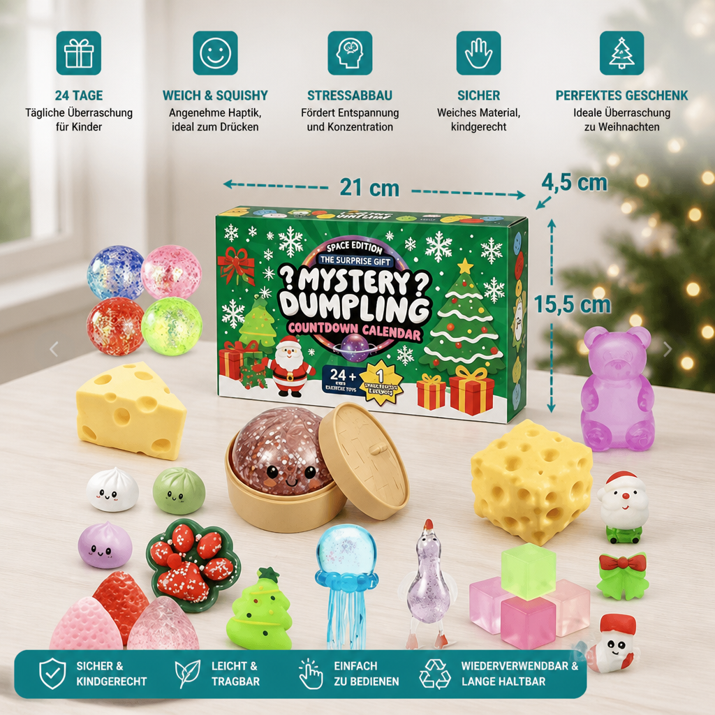 Měkký vánoční adventní kalendář pro děti - 24 dní plných překvapení