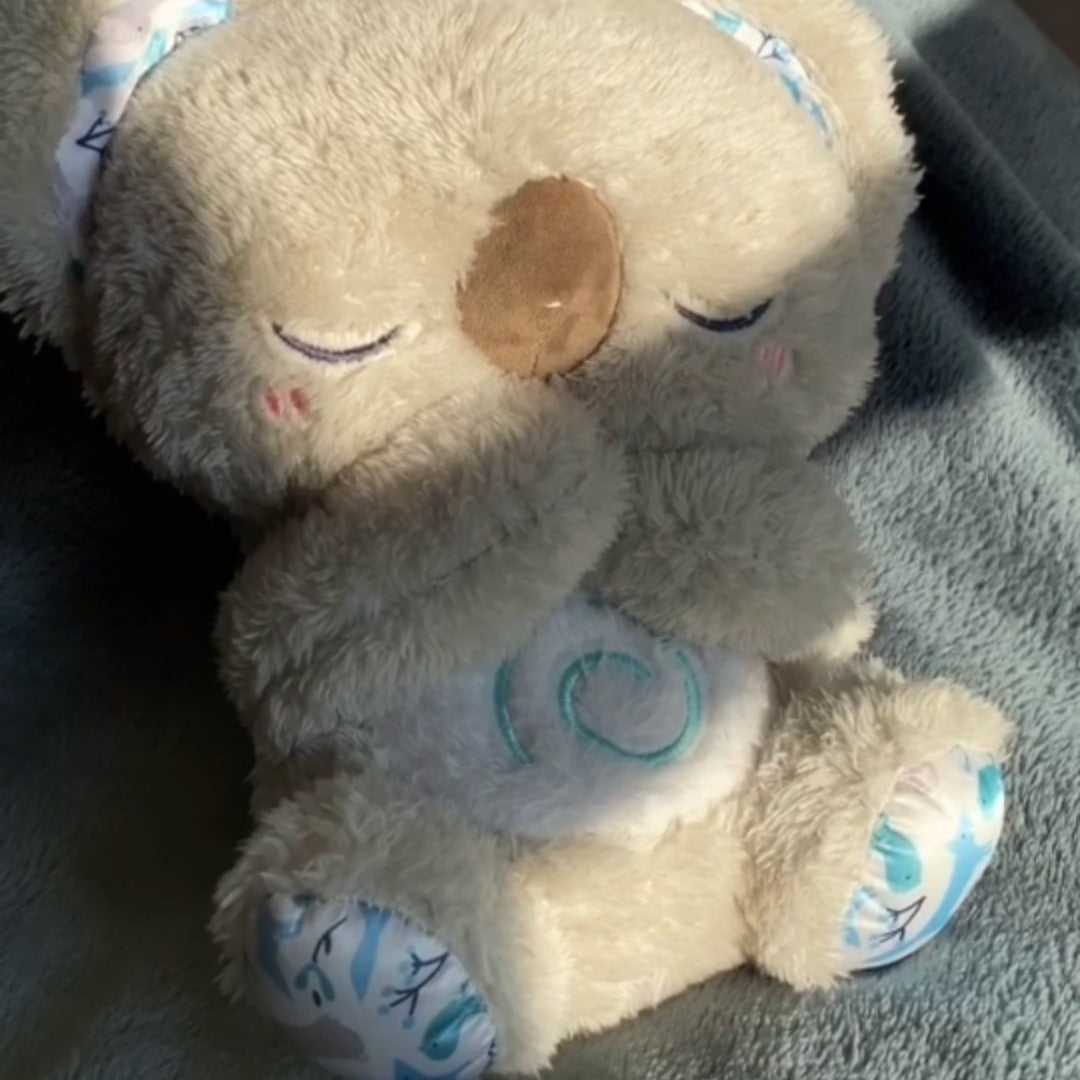 Soothing Koala Breathing Toy | Rhythmic Breathing Simulator | Haptic Touch Therapy Sound Ultrasonic | Integrated LED Night Light | Weighted Plush Companion