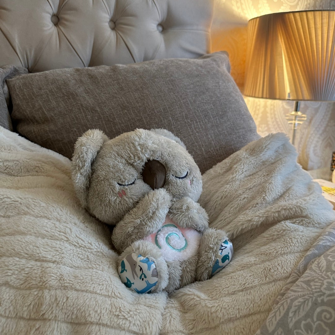 Soothing Koala Breathing Toy | Rhythmic Breathing Simulator | Haptic Touch Therapy Sound Ultrasonic | Integrated LED Night Light | Weighted Plush Companion