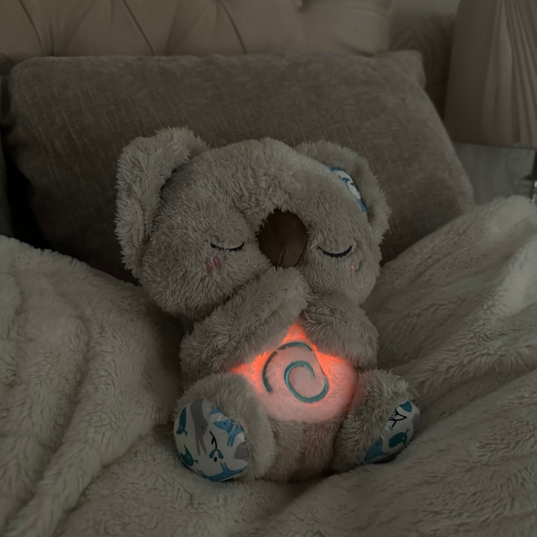 Soothing Koala Breathing Toy | Rhythmic Breathing Simulator | Haptic Touch Therapy Sound Ultrasonic | Integrated LED Night Light | Weighted Plush Companion
