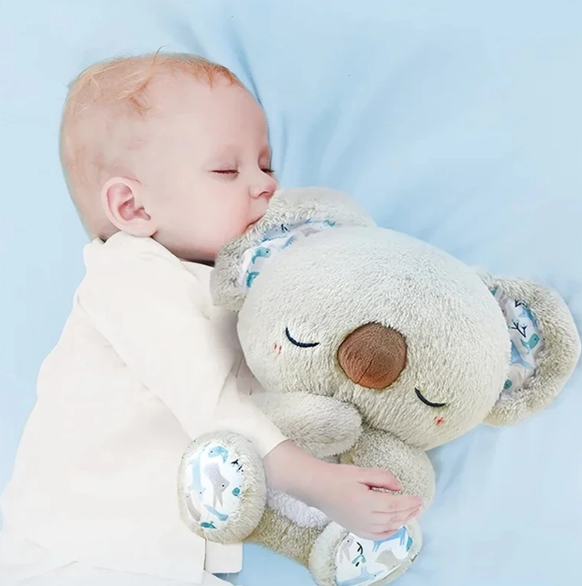 Soothing Koala Breathing Toy | Rhythmic Breathing Simulator | Haptic Touch Therapy Sound Ultrasonic | Integrated LED Night Light | Weighted Plush Companion