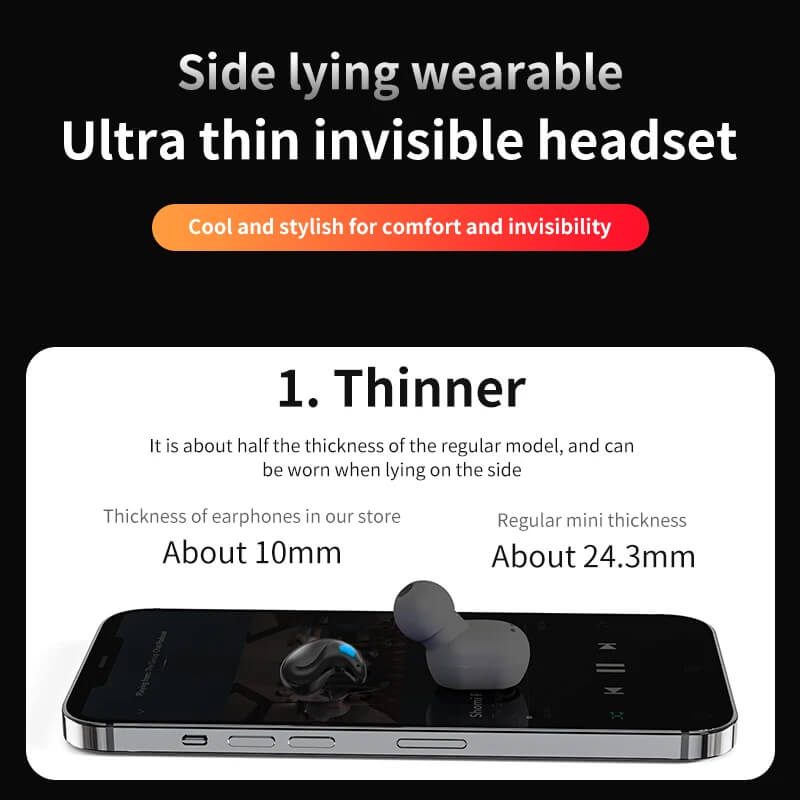 SoundBeats - Minimal Ultra Thin Wireless HiFi Earbuds for Sleep & Comfort