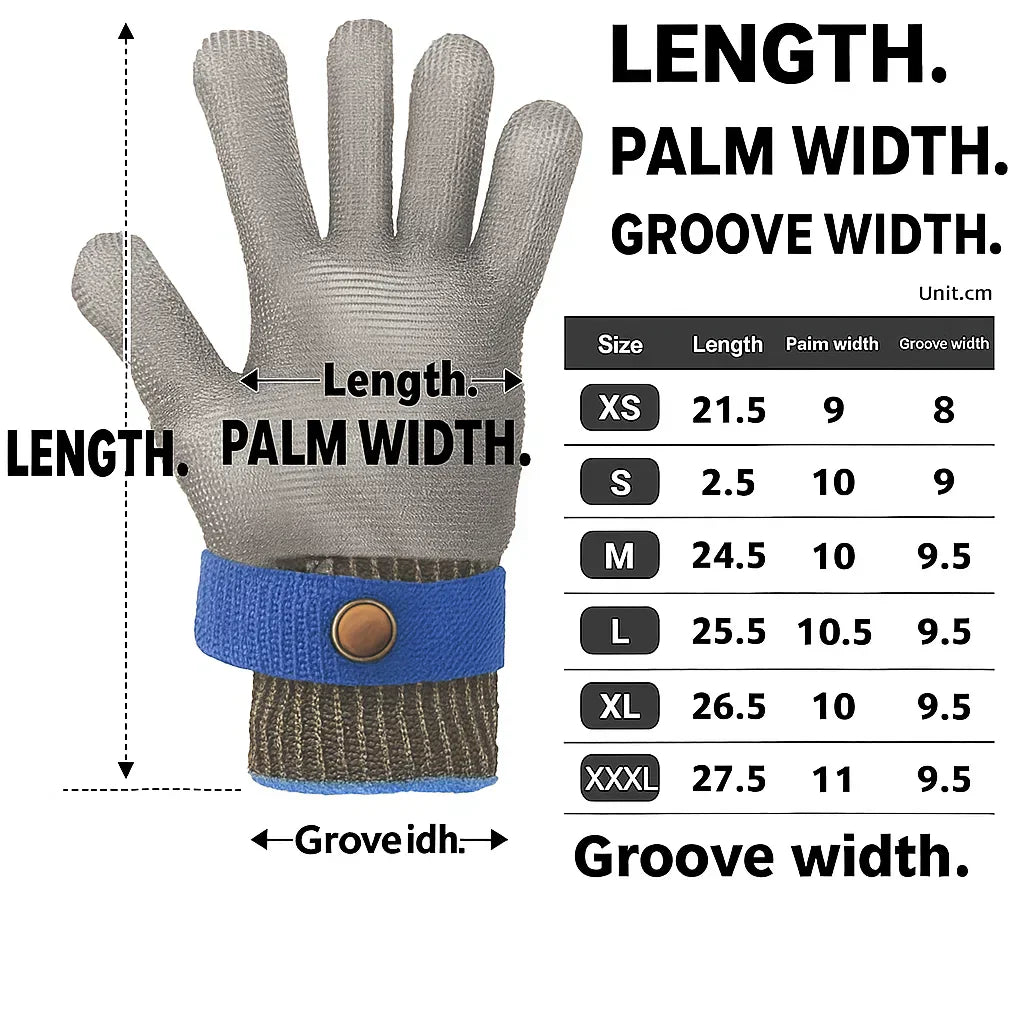 STEELSAFE PRO - Stainless Steel Safety Gloves with Maximum Cut Resistance