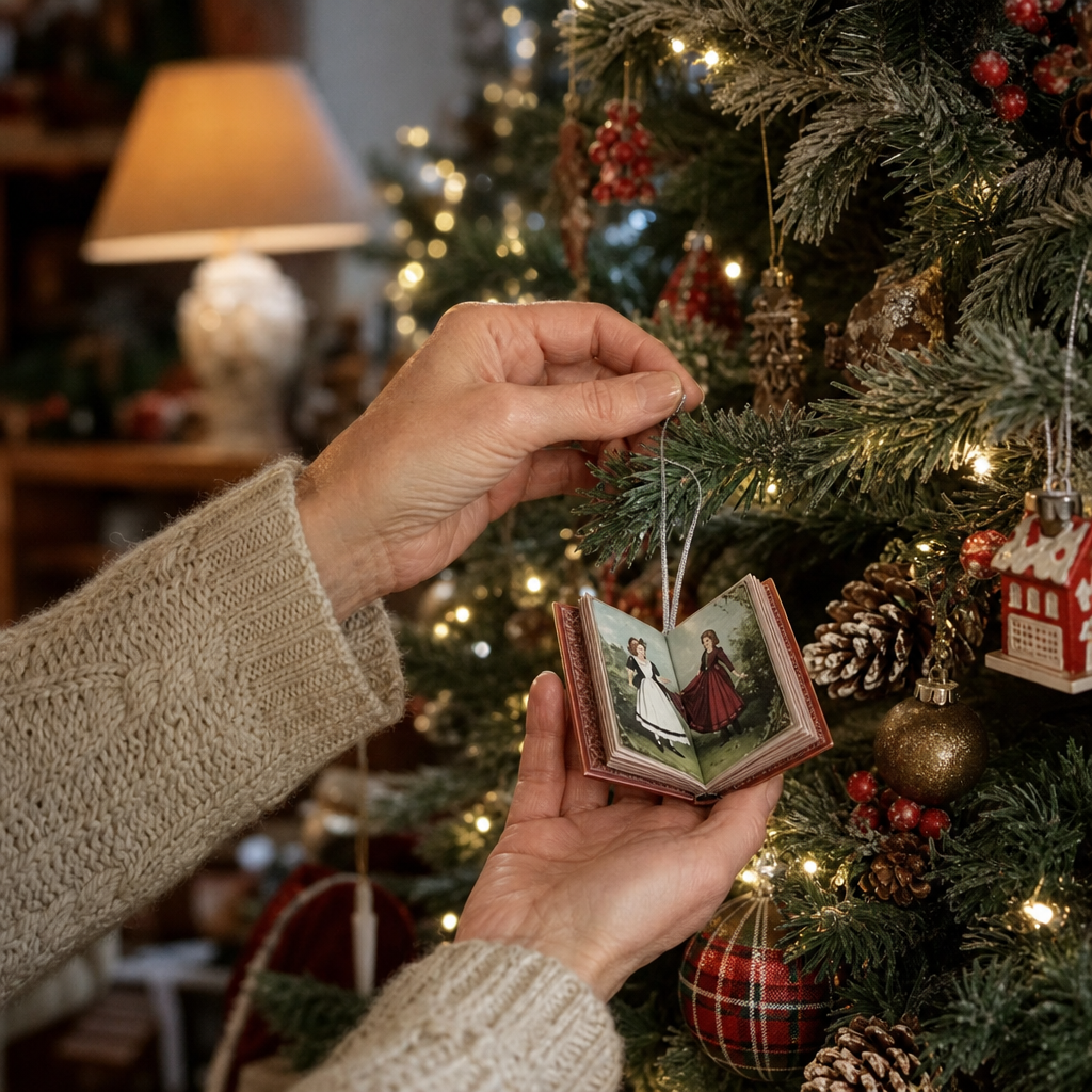Vánoční adventní kalendář v podobě miniaturní knížky s příběhem a odpočtem