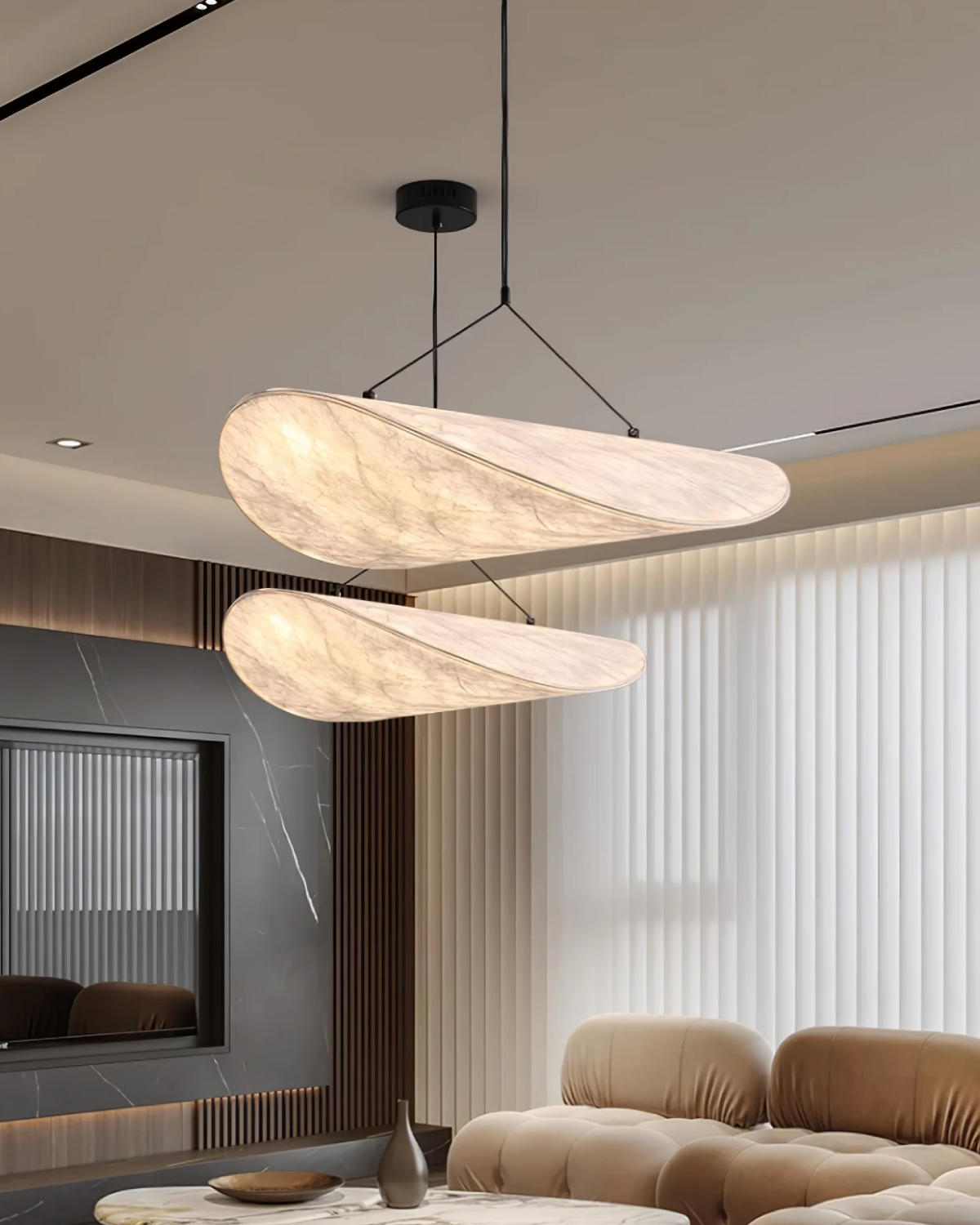 Subtle Japandi Lamp with Eclipse Light Effect