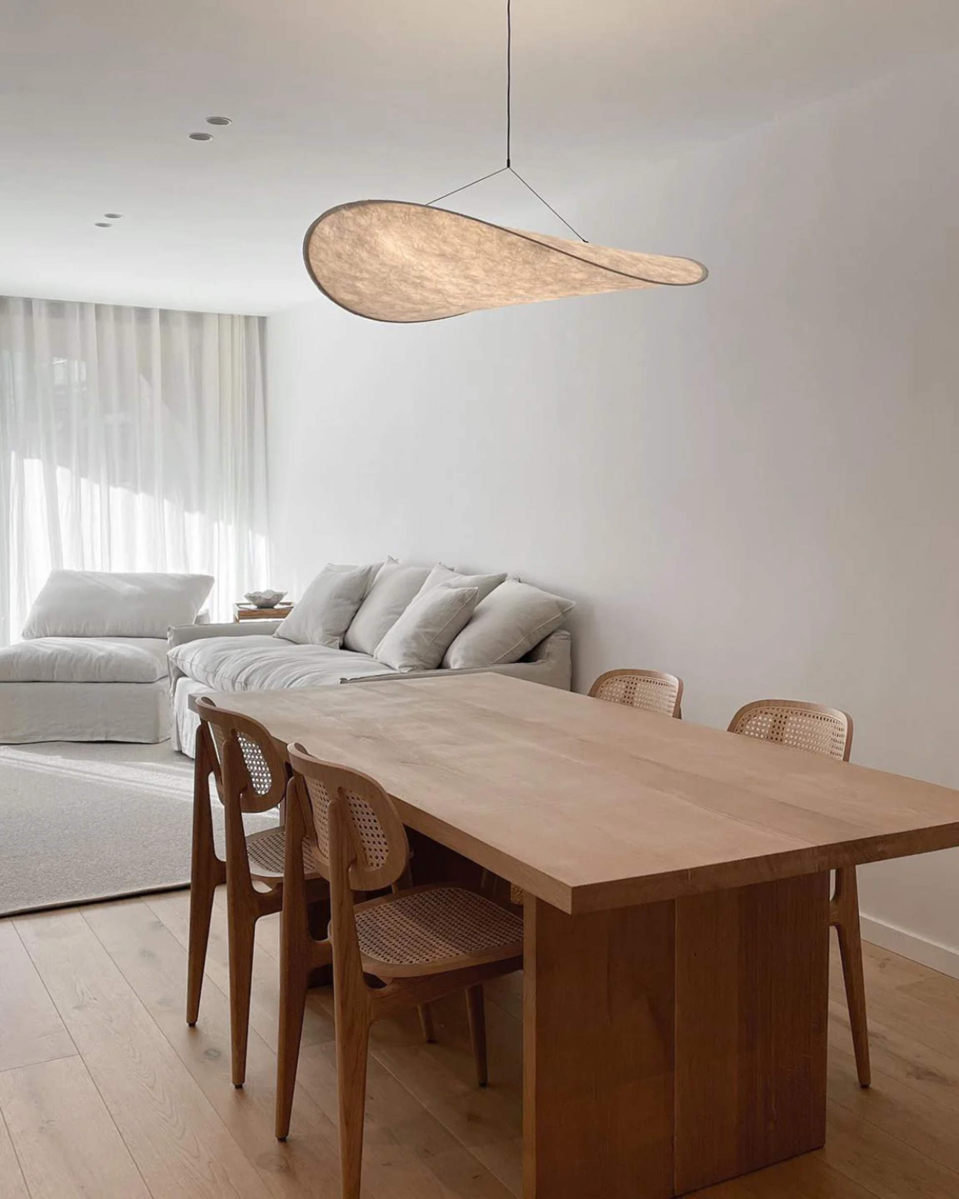 Subtle Japandi Lamp with Eclipse Light Effect