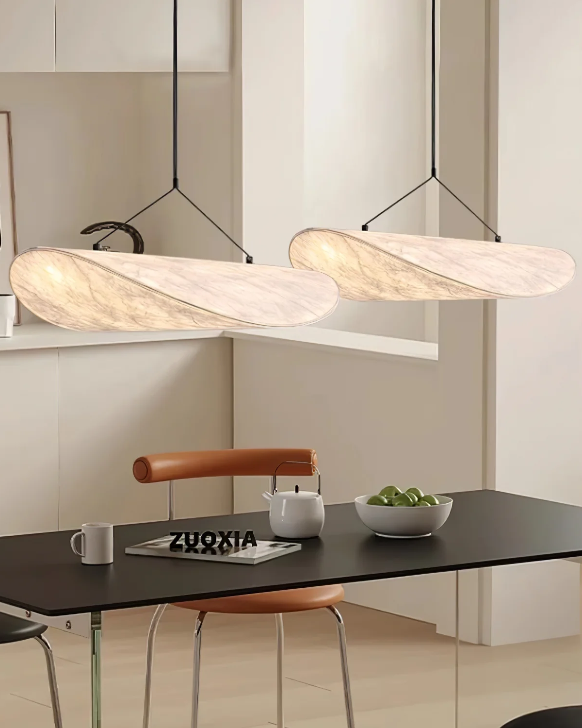 Subtle Japandi Lamp with Eclipse Light Effect