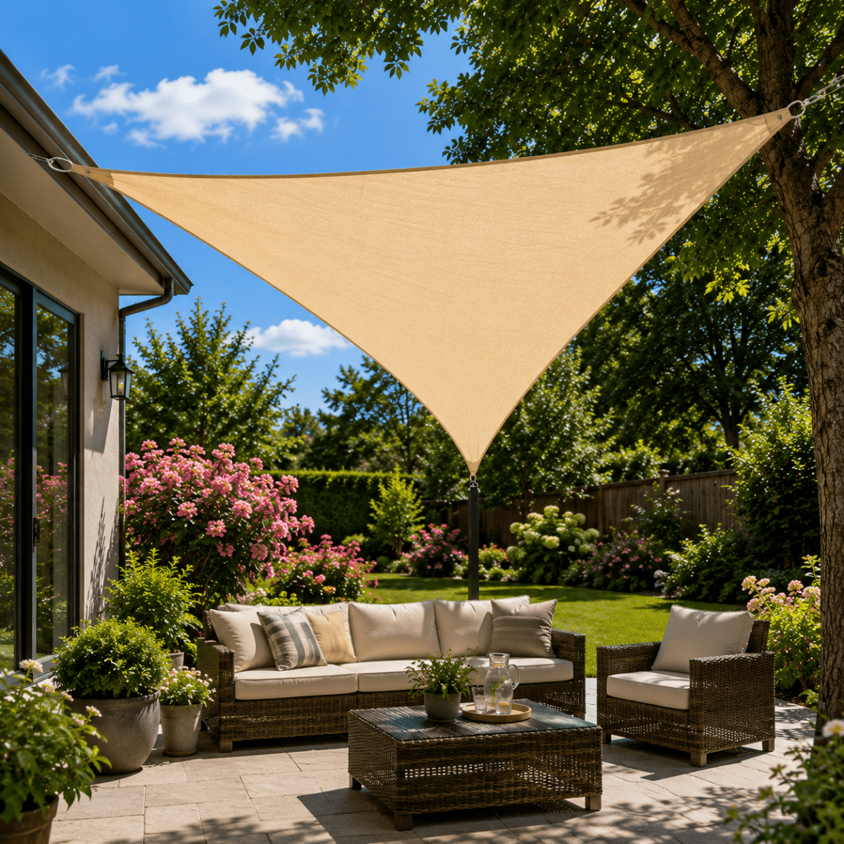 SUNNEST – Triangular Sun Sail for Garden and Yard