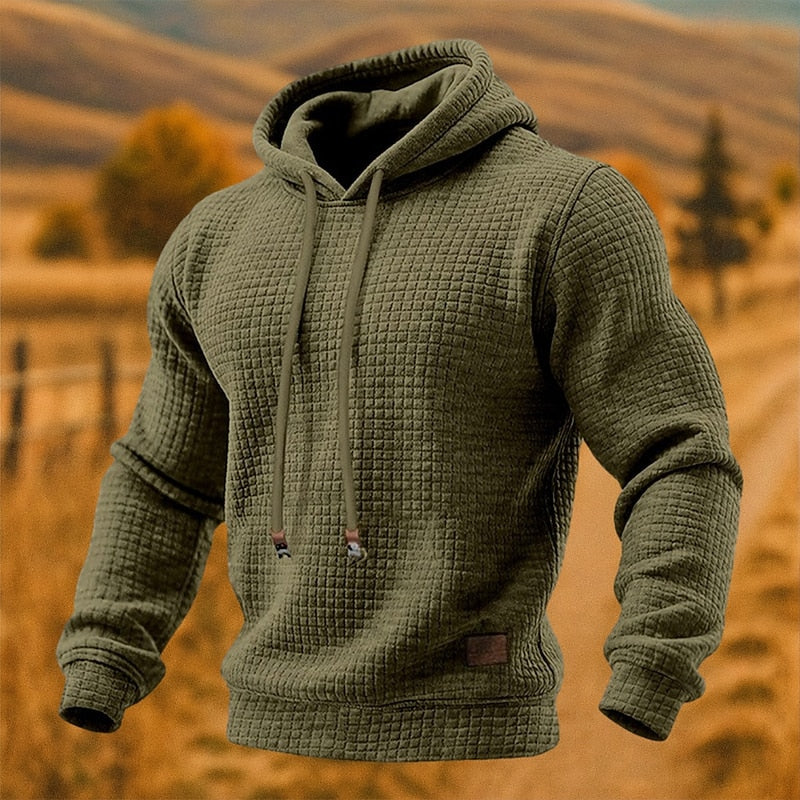 Hættetrøje med tekstureret pullover-design