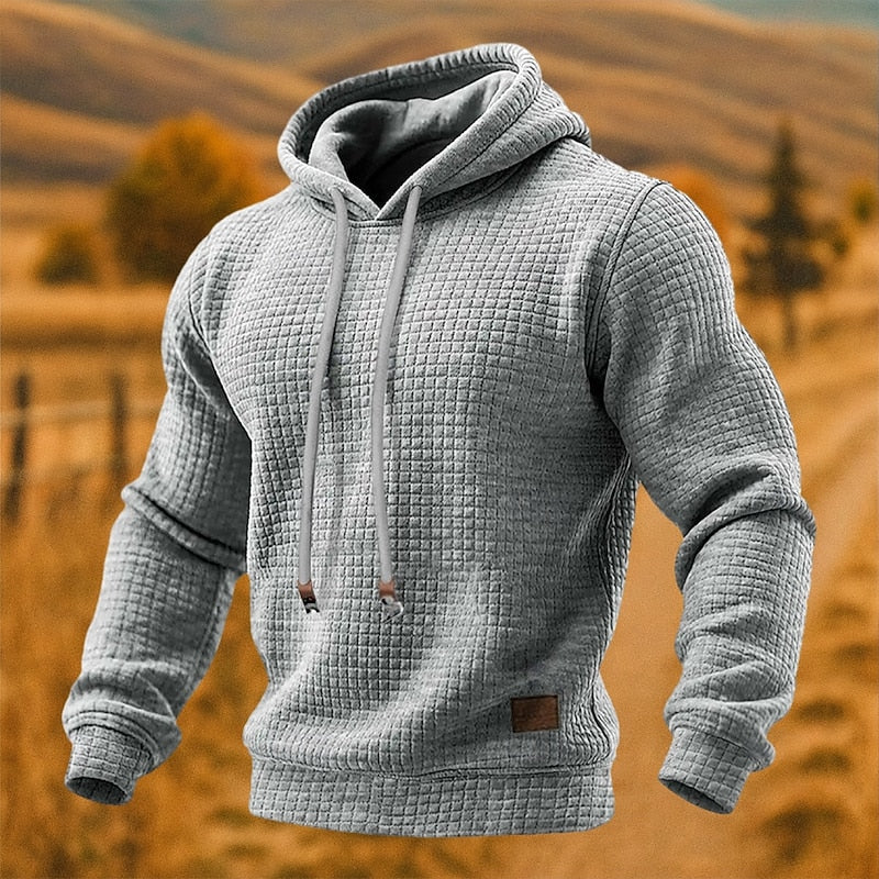 Hættetrøje med tekstureret pullover-design
