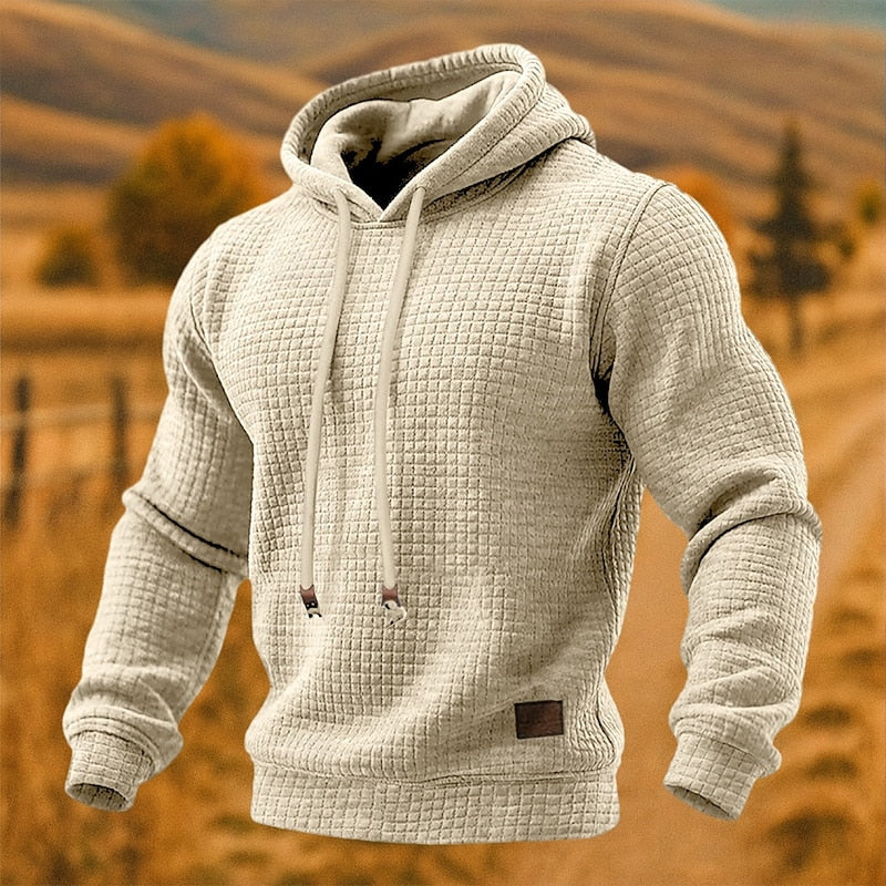 Hættetrøje med tekstureret pullover-design