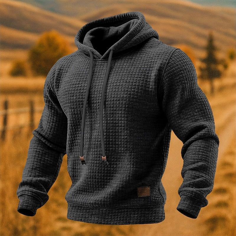 Hættetrøje med tekstureret pullover-design