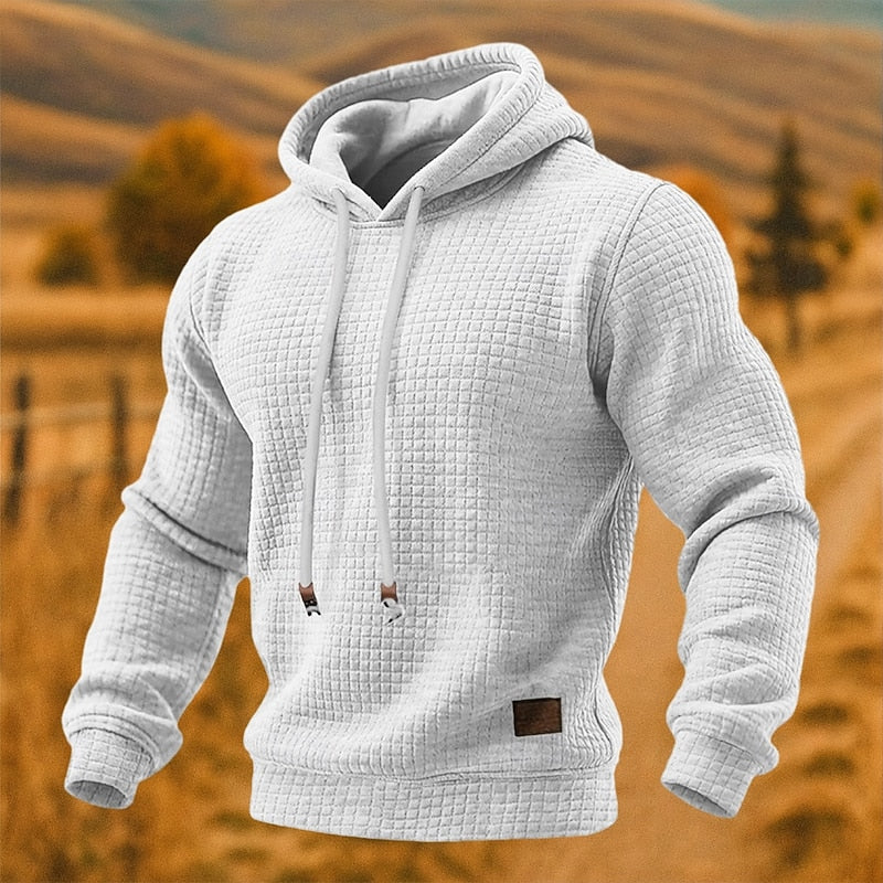 Hættetrøje med tekstureret pullover-design