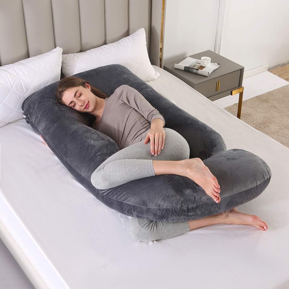 U-Shaped Pregnancy Pillow - Full Body Support for Back, Belly, and Shoulders