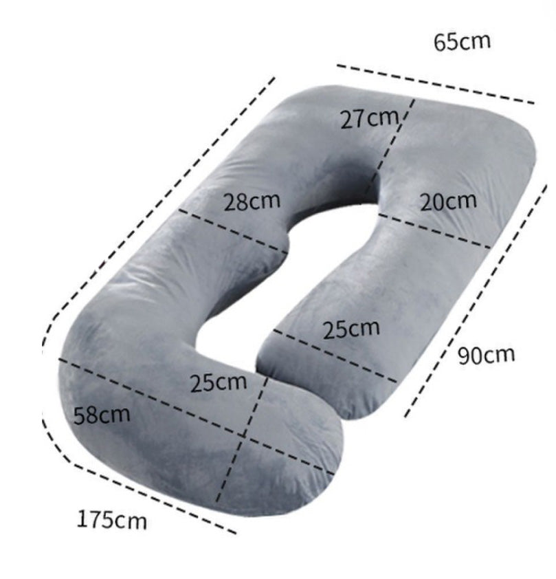 U-Shaped Pregnancy Pillow - Full Body Support for Back, Belly, and Shoulders