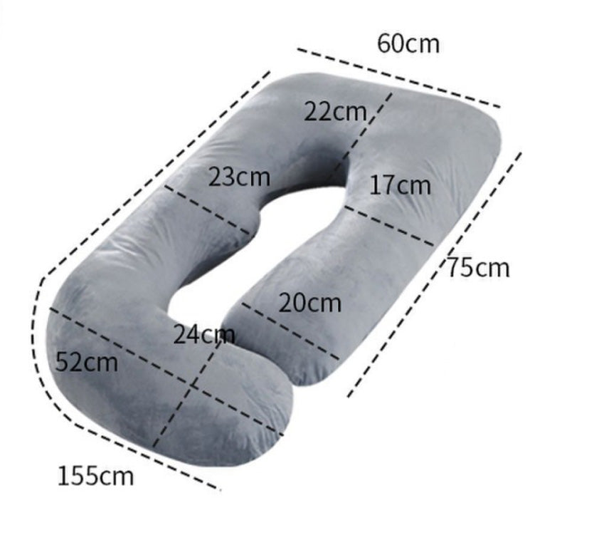 U-Shaped Pregnancy Pillow - Full Body Support for Back, Belly, and Shoulders