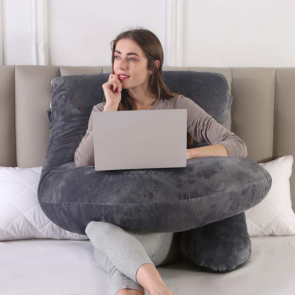U-Shaped Pregnancy Pillow - Full Body Support for Back, Belly, and Shoulders