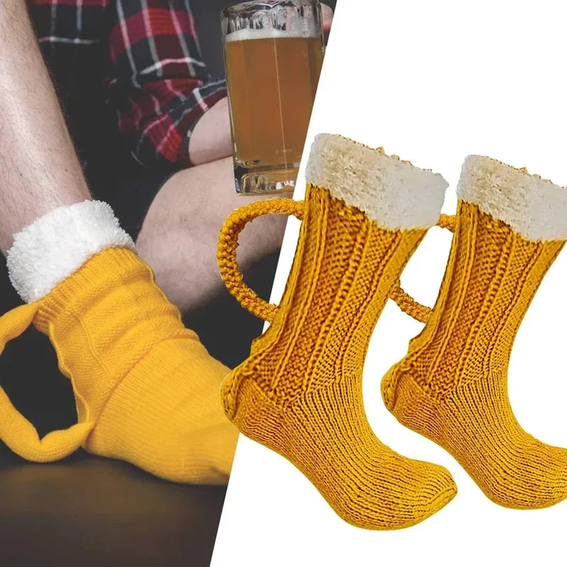 Unisex sokker med ølkrusmotiv – sokker med ølskum til Oktoberfest