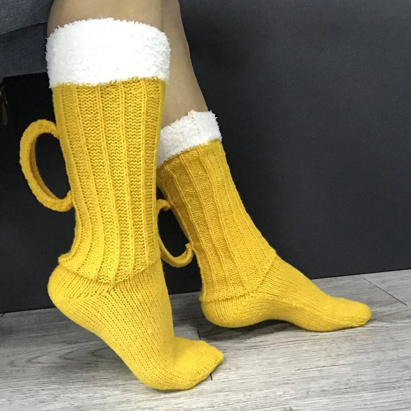 Unisex sokker med ølkrusmotiv – sokker med ølskum til Oktoberfest