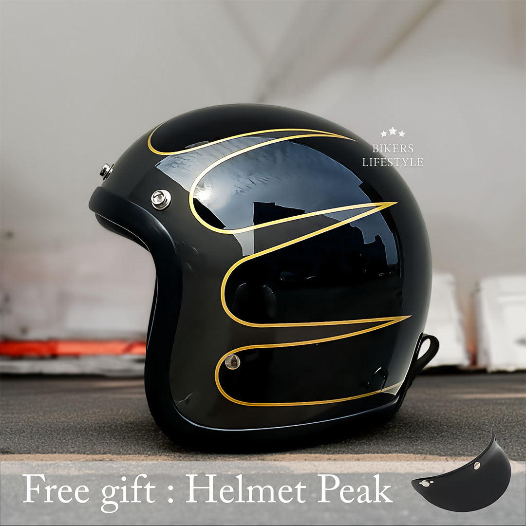 Vintage Low Profile Motorcycle Helmet DOT and ECE Certified