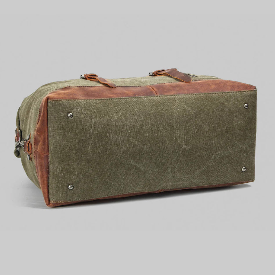 Vintage Waxed Canvas Travel Bag | Classic Weekend Bag