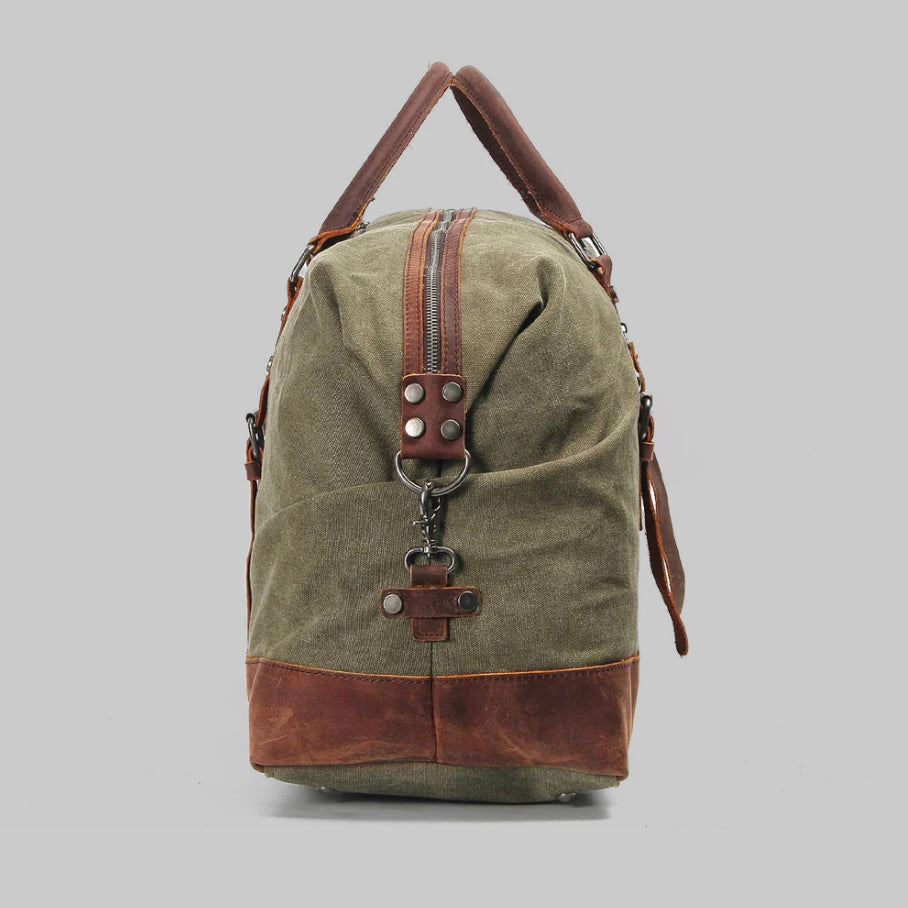 Vintage Waxed Canvas Travel Bag | Classic Weekend Bag