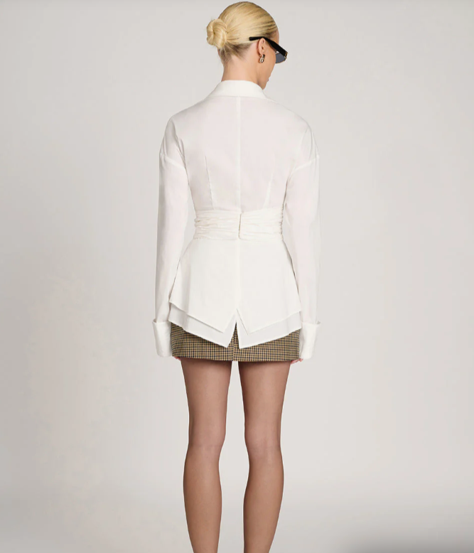 VioraLuxe™ Draped Waist Shirt — Sculpt Your Waist and Command Every Room with Effortless Elegance