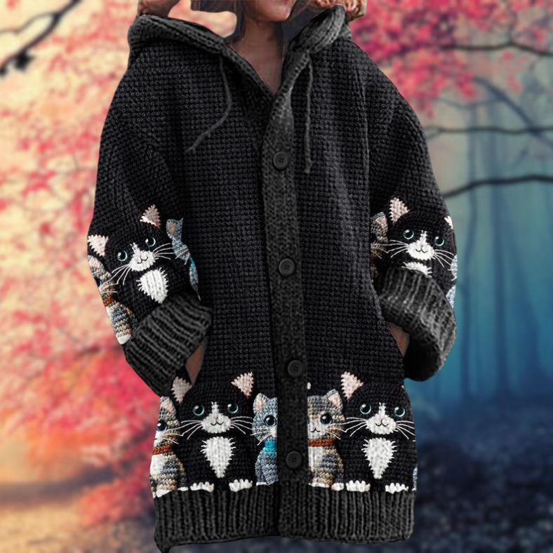Teplá mikina na knoflíky