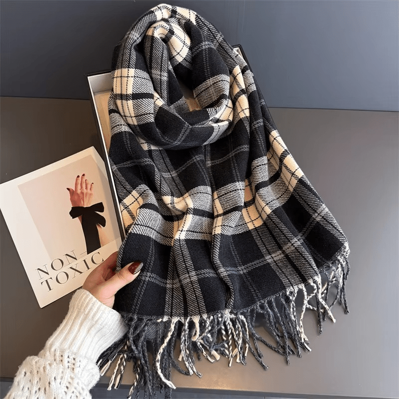 WarmElegance - Designer autumn and winter scarf in soft cashmere with pashmina look