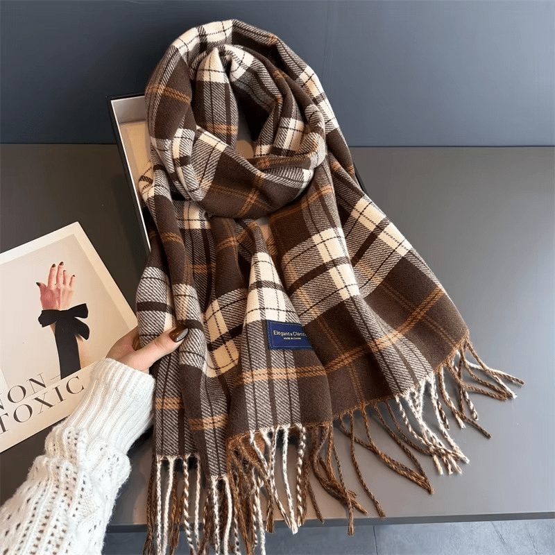 WarmElegance - Designer autumn and winter scarf in soft cashmere with pashmina look